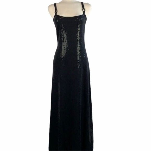 St Johns Black Sequin Evening Gown