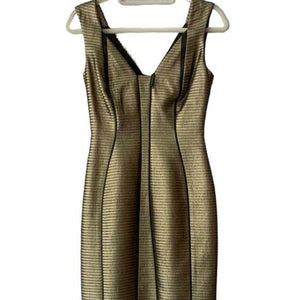 Elie Tahari Gold w/ Black Piping NWT Dress