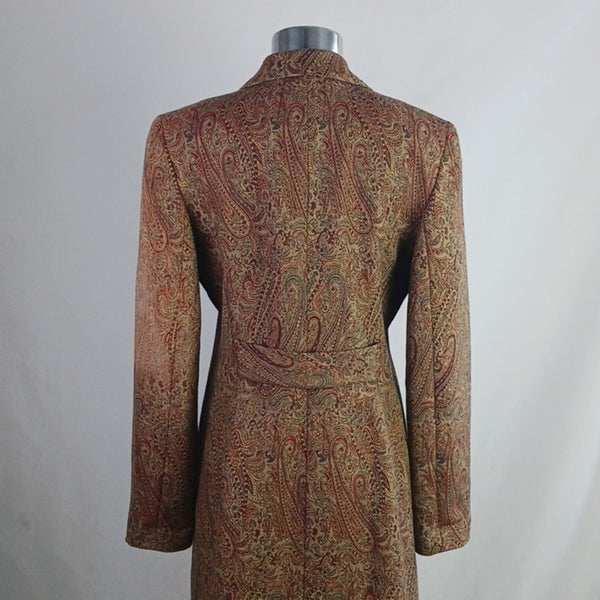 LOFT Paisley Blazer Tan Rust Long Blazer