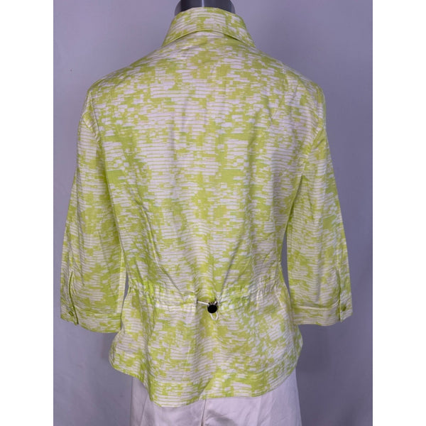 AKRIS LIME BLOUSE WITH CINCH WAIST