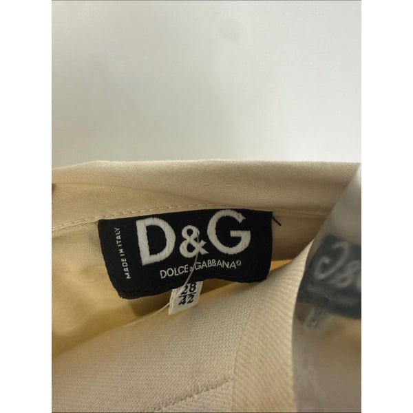 DOLCE AND GABBANA VINTAGE TAN BLAZER WITH LACE TRIM JACKET