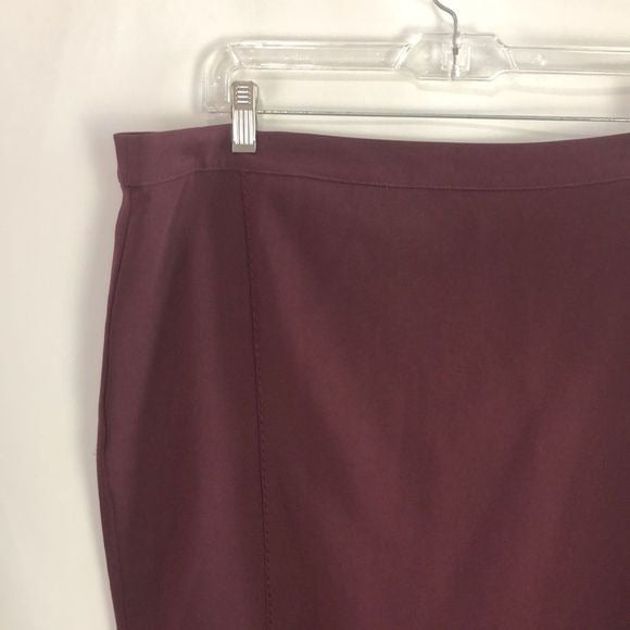 Marina Ronaldo Maroon Skirt with Kick Pleat