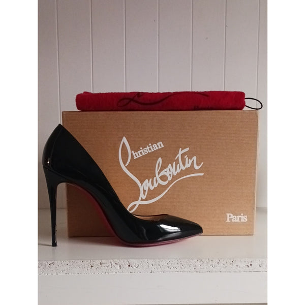 CHRISTIAN LOUBOUTIN PIGALLE FOLLIES PATENT LEATHER PUMPS