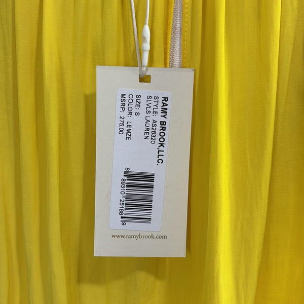 NWT Ramy Brook Yellow Pleated High Neck Tank Top