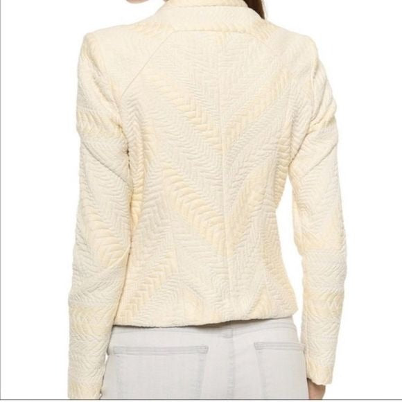 IRO cream with gold textured side zip jacket