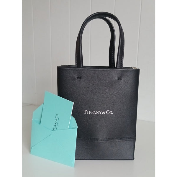 TIFFANY AND CO New in Box MINI BLK SHOPPING BAG