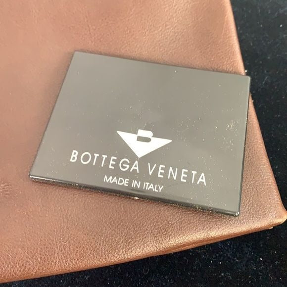 BOTTEGA VENETA Brown Calf Leather Flap Large Clutch