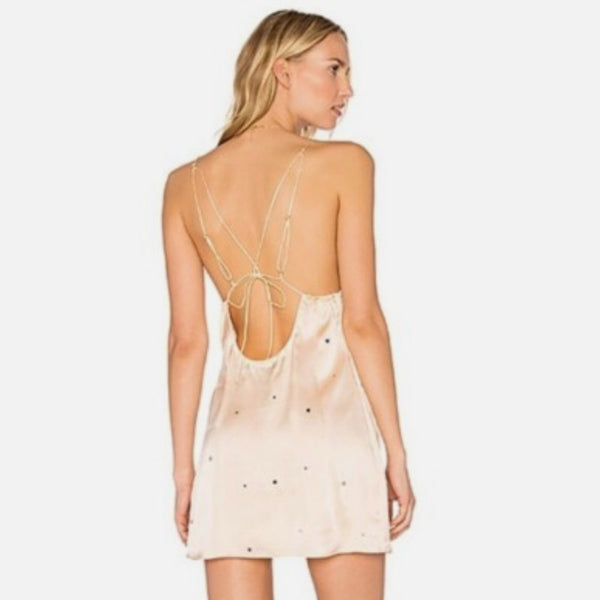 For Love and Lemons Pink w Stars Slip Dress