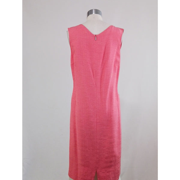VALENTINO VTG RAW SILK CORAL ZIP FRONT / JACKET DRESS