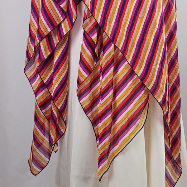 Trina Turk Multi Striped Poncho Top/Silk Set.