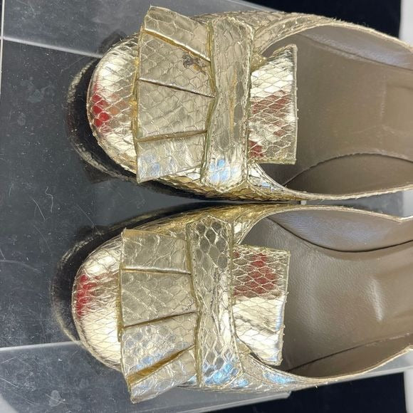 Valentino gold snake low heel