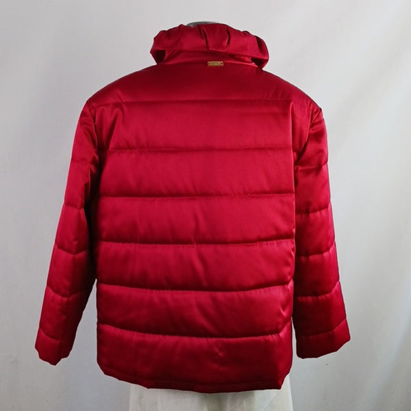 St. John Red Quilted Satin Jacket NWT