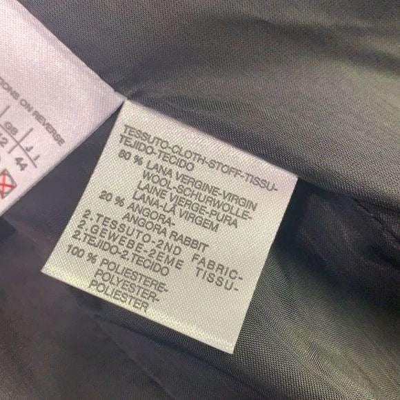 Max Mara Grey Virgin Wool w/ Black Trim Jacket