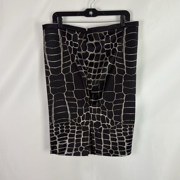 Roberto Cavalli Black White Print Pencil Skirt