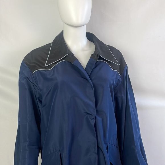 Prada Black And Navy Nylon 3/4 Belt Jacket