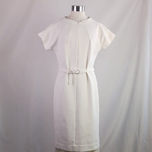 Diane Von Furstenberg Sleeve W Belt Cream Midi Dress.