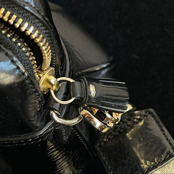 Anya Hindmarch black leather satchel with strap