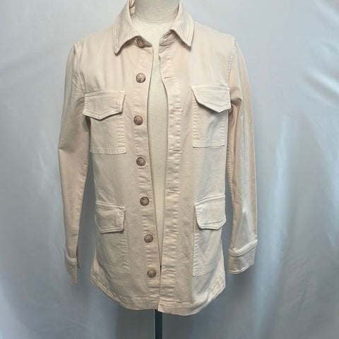 L’agence Cream Long Denim Button Jacket