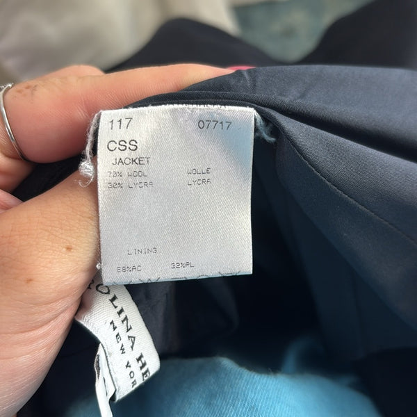 Carolina Herrera Black Pleated Waist Blazer