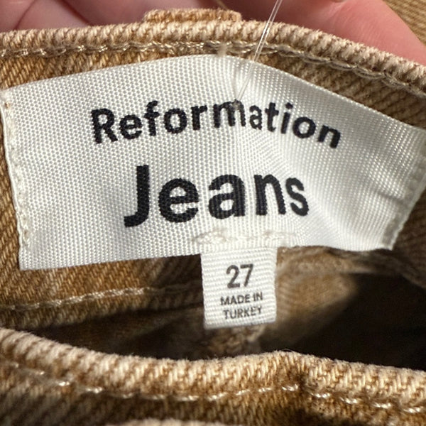 Reformation Jeans, Tan Denim Maxi Skirt