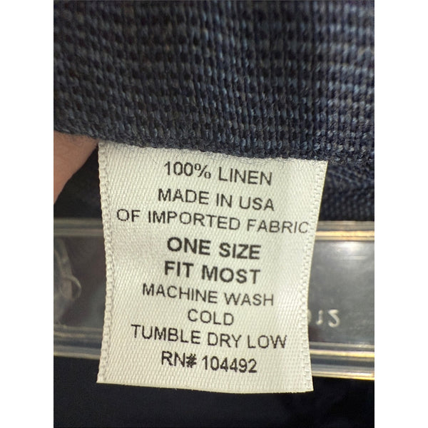 SQUARE NAVY WIDE LINEN PANTS