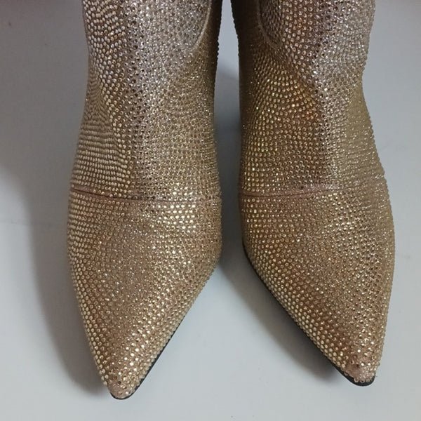 Daniel Diamond Gold Glitter Cowboy Boots.