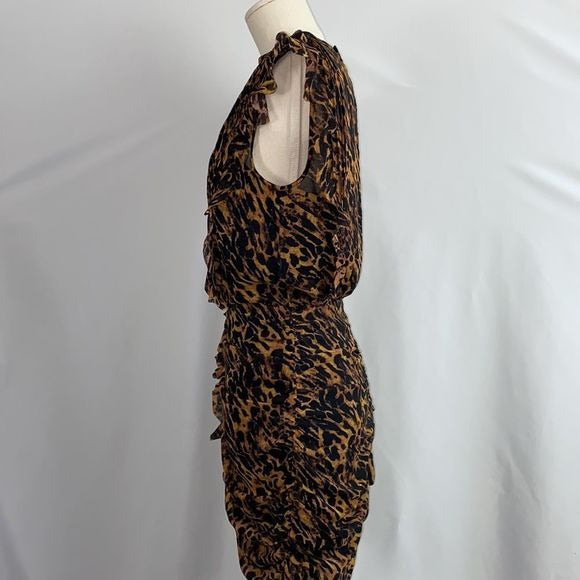 All Saints Animal Print Ruffle Mini