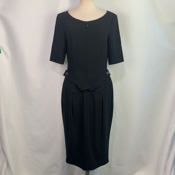 Escada black zip front with belt dress