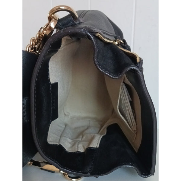 CHLOE MINI FAYE BLK SUEDE LEATHER BACK PACK.