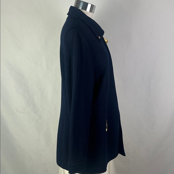 St John Navy Knit Zip Jacket