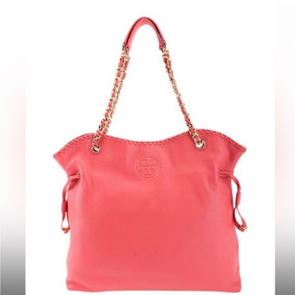 Tory Burch Large Coral Chain Strap Bag.