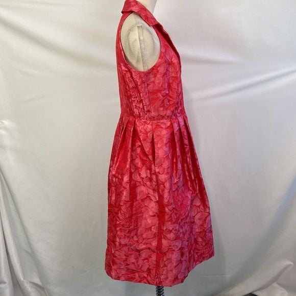 Carmen Marc Valvo NWT Coral Brocade Fit Flare Dress