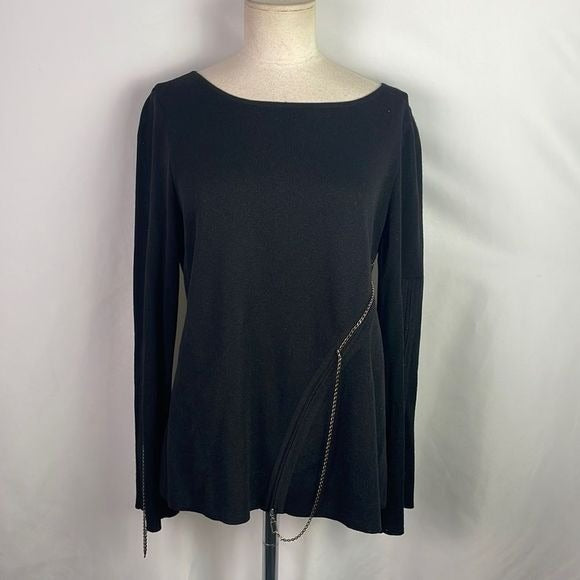 Escada Black Loose Chain Detail Knit Sweater