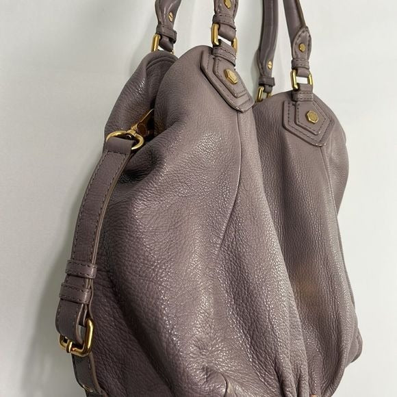 Marc Jacobs Lilac Taupe Leather Double Strap Bag