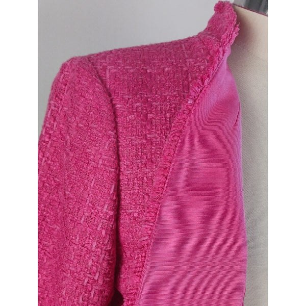 ANN TAYLOR Nwt Pink Tweed Open Front Jacket.