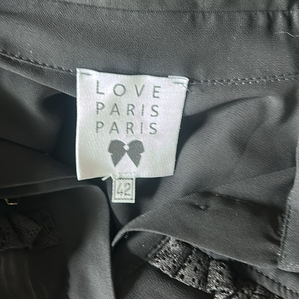 Love Love Paris Black Elastic Waist With  Bee Details Midi Dress