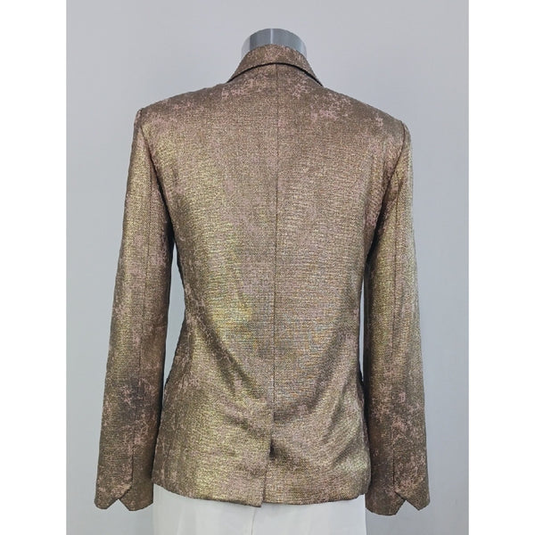 ZADIG AND VOLTAIRE METALLIC GOKD SNAKE BLAZER JACKET.