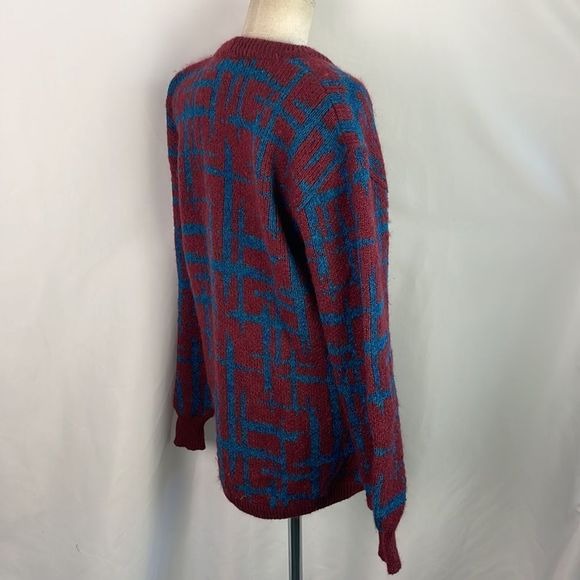 Missoni Vintage Wine Blue Plaid 80’s Cardigan