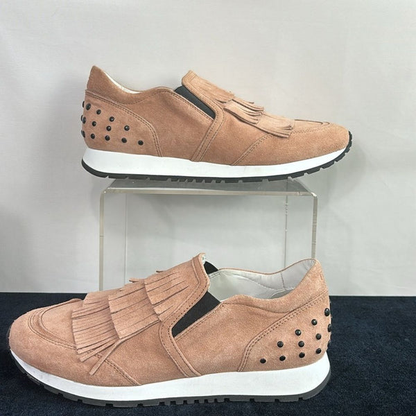 NEW Tod's Pink Suede Fringe Sneakers