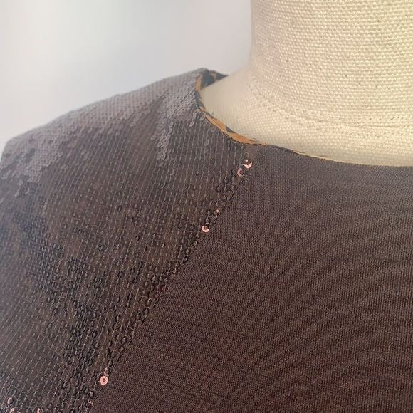 Twenty Cluny brown sequin knit dress