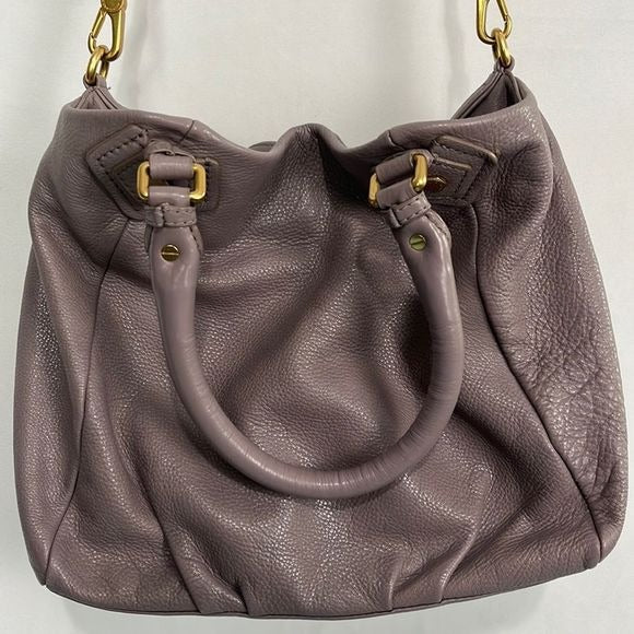 Marc Jacobs Lilac Taupe Leather Double Strap Bag