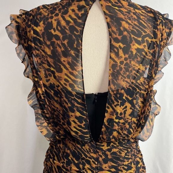 All Saints Animal Print Ruffle Mini