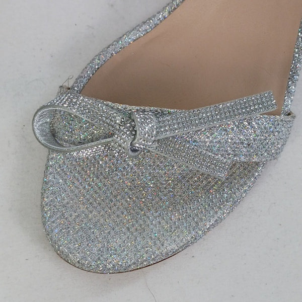Stuart Weitzman Silver Ankle Strap Block Heels Sandals W Box.