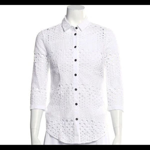 Burberry White Eyelet w Cami Blouse