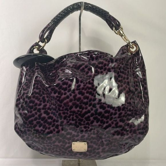 Jimmy Choo Purple Animal Print Patent Bag