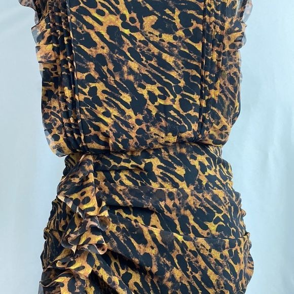 All Saints Animal Print Ruffle Mini
