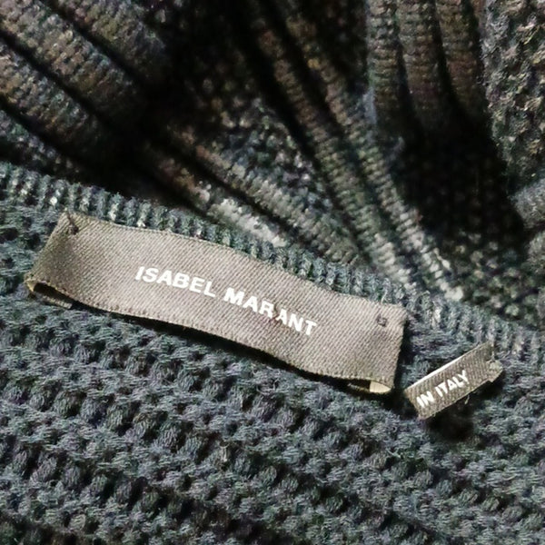 Isabel Marant Black Ribbed Coated 3/4 Knit Jacket