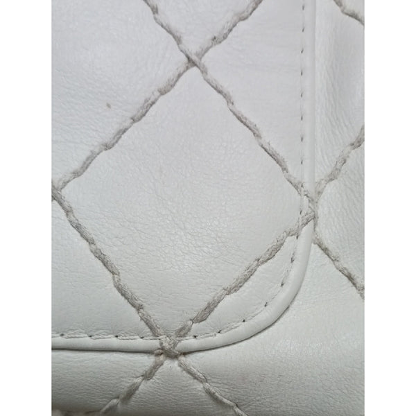 CHANEL VTG WHITE WILD STICH AS IS BAG.