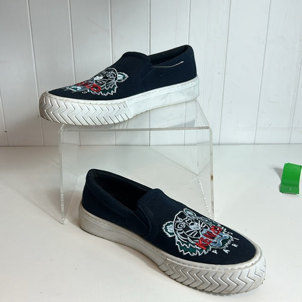 Kenzo Blue Lion Slip Ons Sneakers