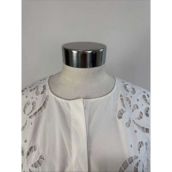THEORY WHITE W LACE BLOUSE